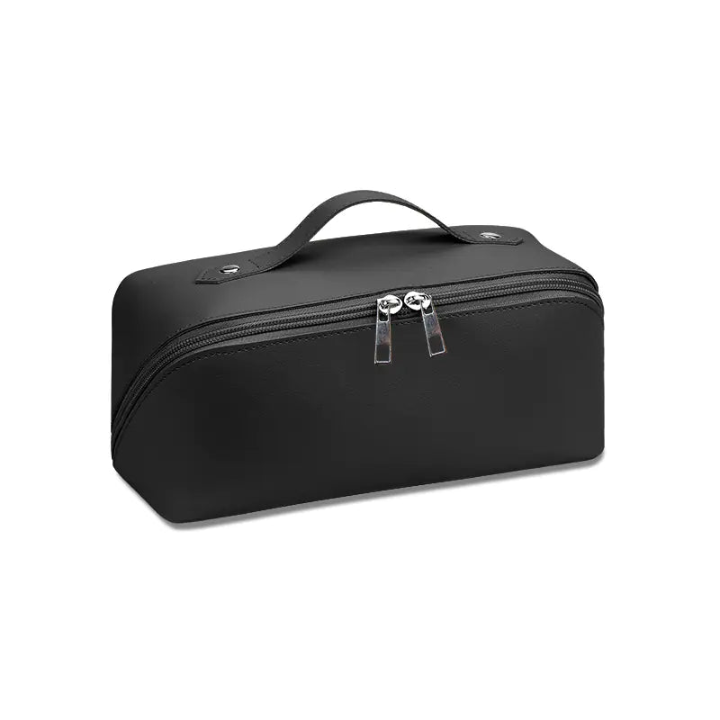 Korean Style Simple Leather Makeup Bag with Large Capacity