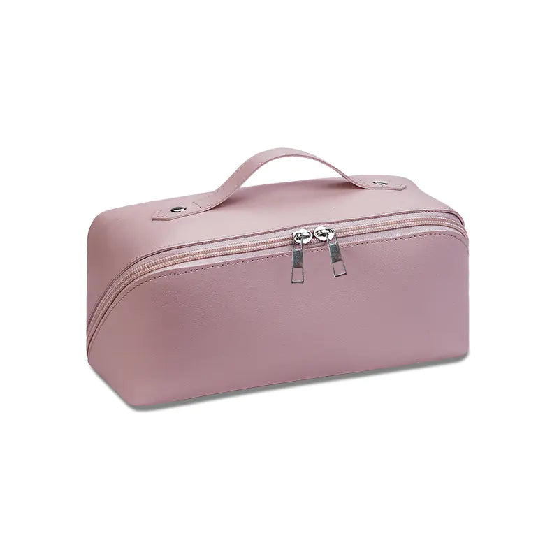 Korean Style Simple Leather Makeup Bag with Large Capacity