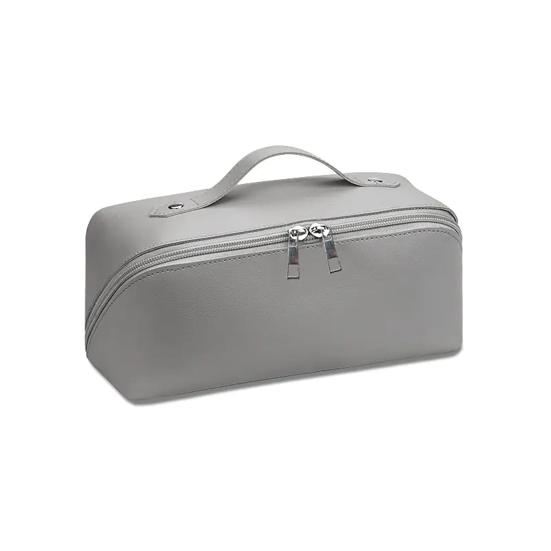 Korean Style Simple Leather Makeup Bag with Large Capacity