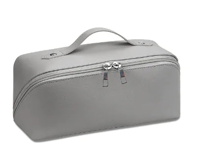 Korean Style Simple Leather Makeup Bag with Large Capacity