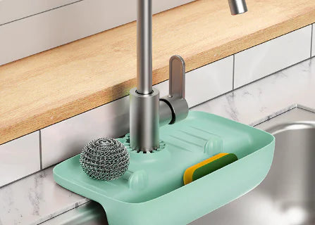 Sink Splash Guard and Drain Storage Rack Holder