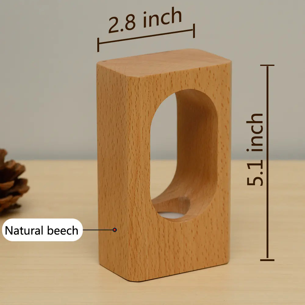 Smart Solid Wood LED Night Light - Unique USB Table Lamp
