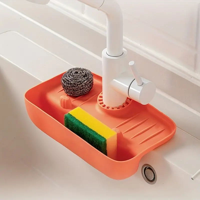 Sink Splash Guard and Drain Storage Rack Holder