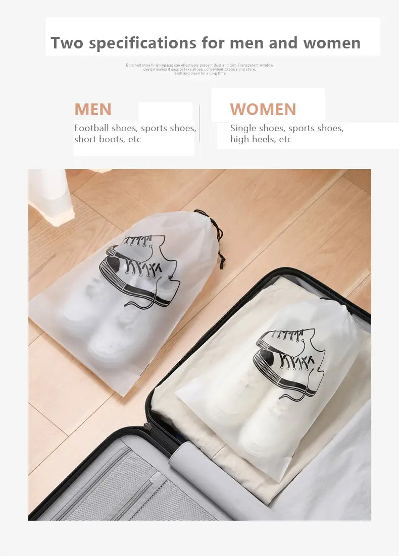5pcs Large Clear Shoe Bags for Travel Organizers