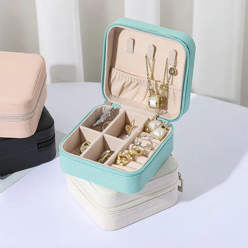 Compact Jewelry Organizer Box for Travel and Storage