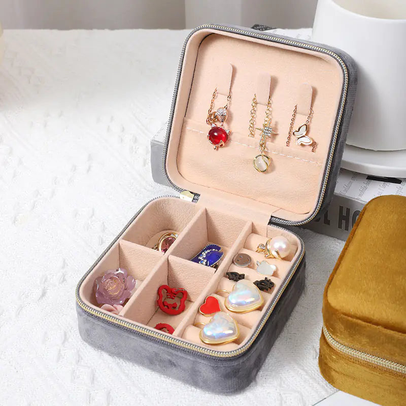Compact Jewelry Organizer Box for Travel and Storage