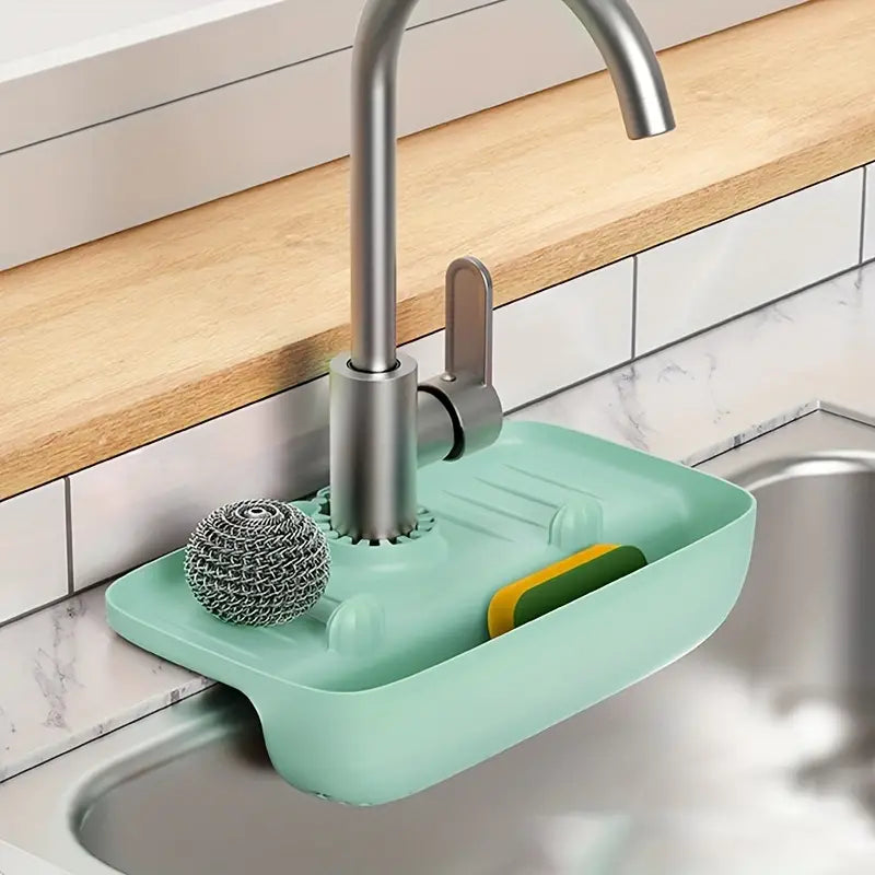 Sink Splash Guard and Drain Storage Rack Holder