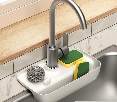 Sink Splash Guard and Drain Storage Rack Holder
