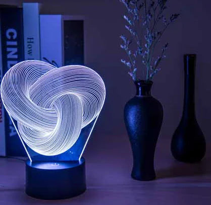 3D Touch LED Night Light with Seven Colors