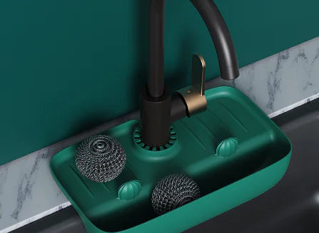 Sink Splash Guard and Drain Storage Rack Holder