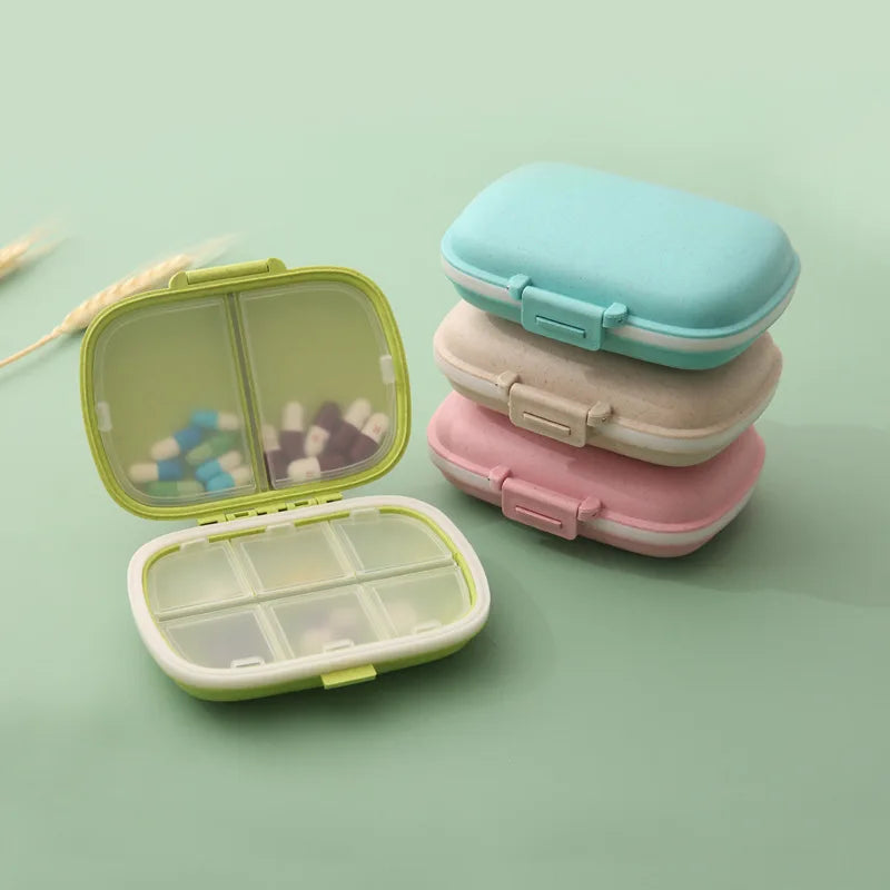 MiniGrip™ 8-Grid Portable Pill Organizer – Weekly Medicine & Vitamin Storage Case