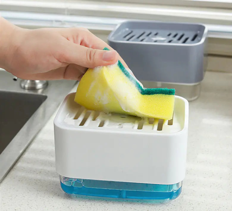 Soap Pump with Sponge Tray – 2-in-1 Liquid Dispenser for Kitchen Sink