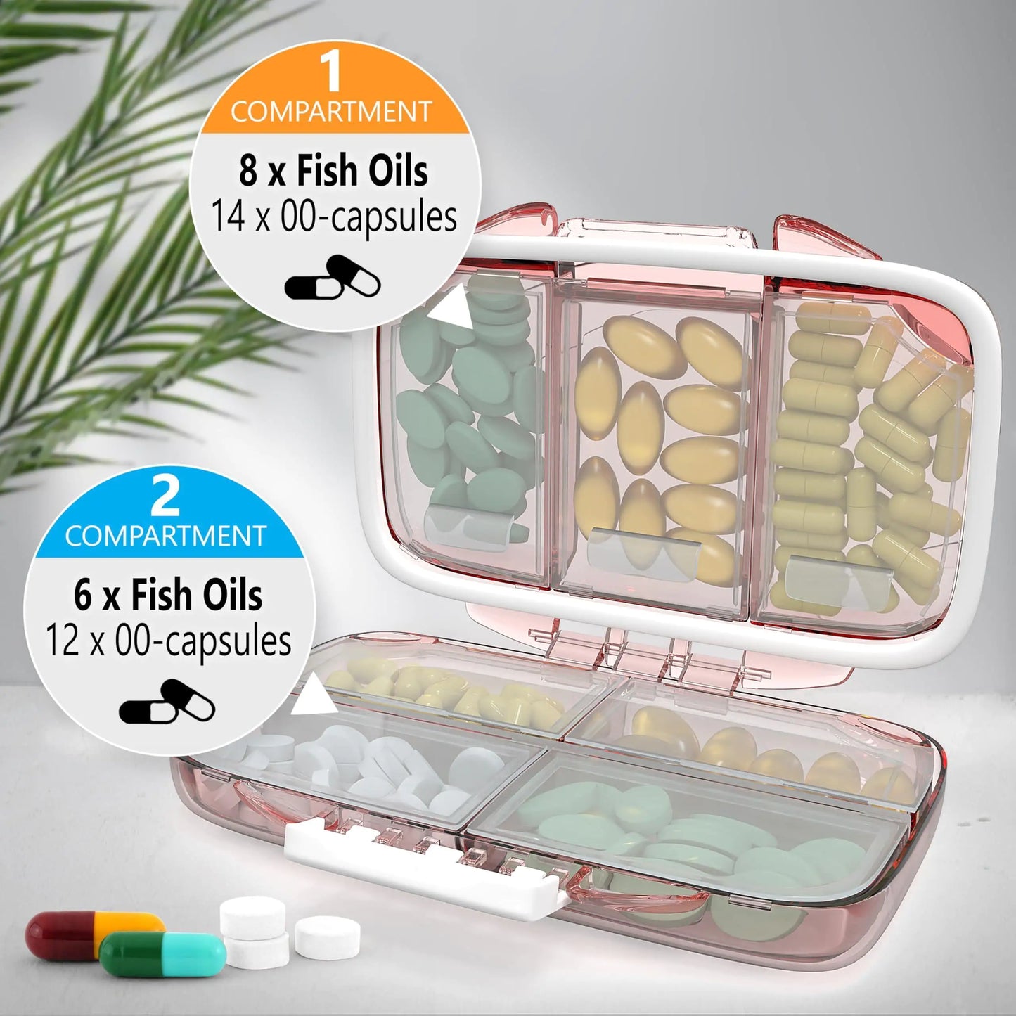MoistureProof™ Travel Pill Organizer – Daily Medicine Box with Double Lock