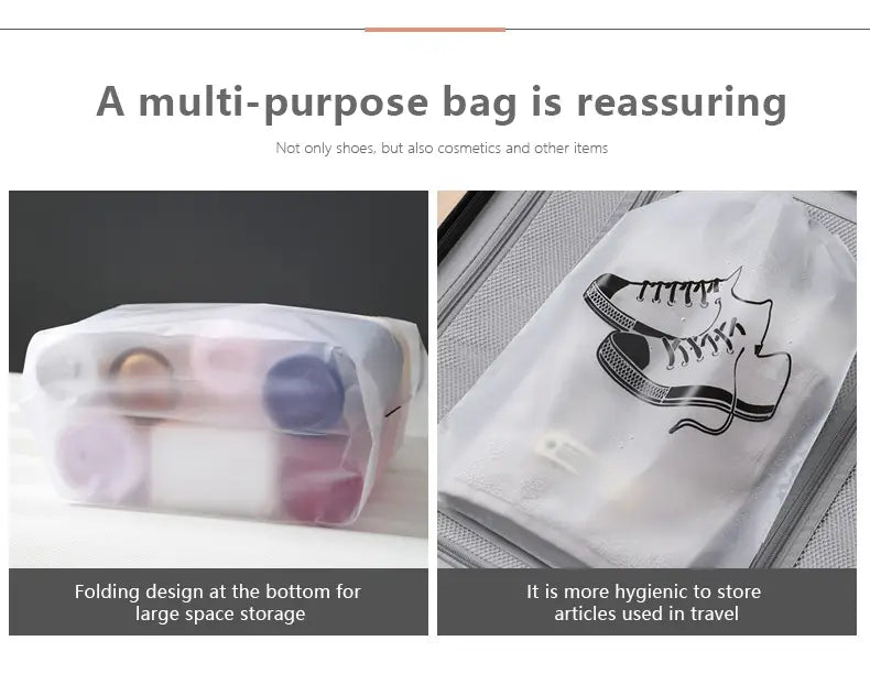 5pcs Large Clear Shoe Bags for Travel Organizers