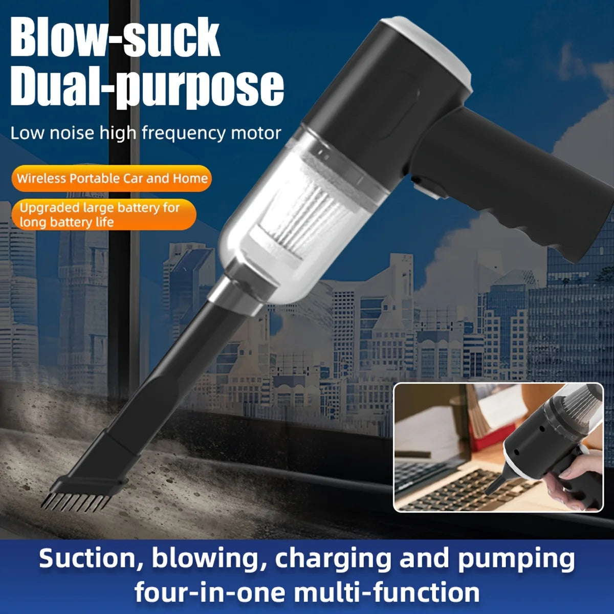 Mini Cordless Vacuum – Portable Dust & Crumb Cleaner for Home & Travel