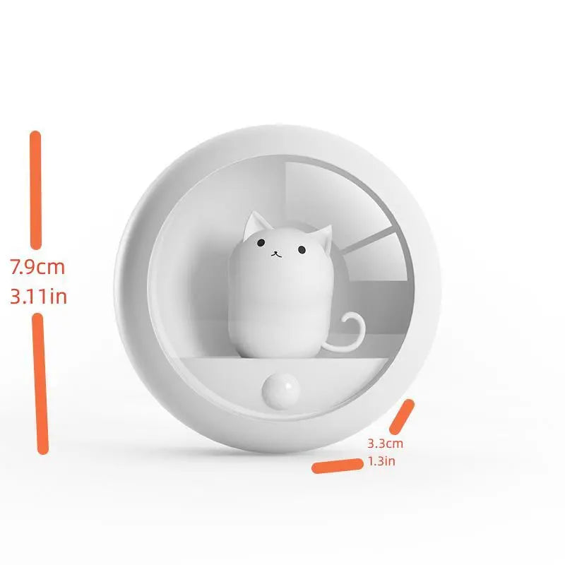 Cute Cat Night Light with Motion Sensor, Battery Operated