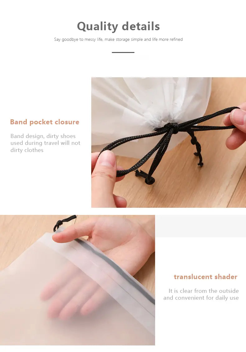 5pcs Large Clear Shoe Bags for Travel Organizers