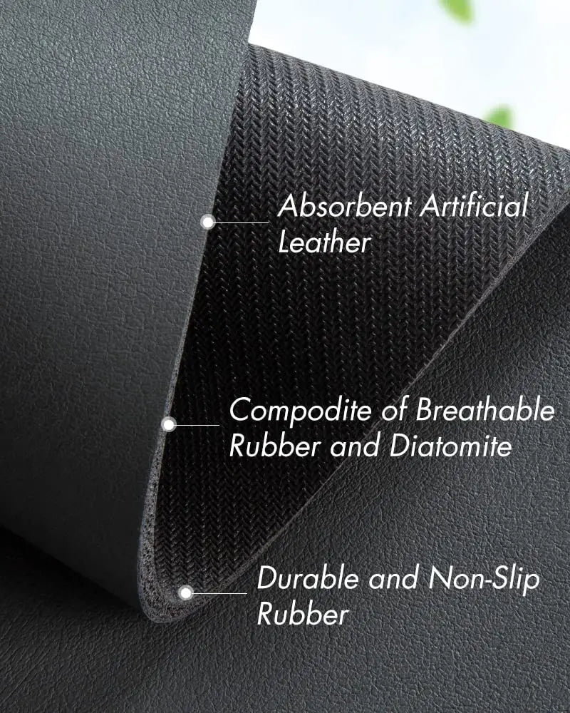 Super Absorbent Splash Guard Mat for Sink Faucet – Black or Gray
