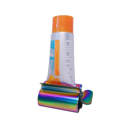 XYKEEY Toothpaste Squeezer Tube Squeezer - Toothpaste Squeezer Roller Tube Squeezer Tool Rolling Tooth Pastetooth Paste Squeeze Dispenser Tube Wringer 1 Pack (Iridescent)